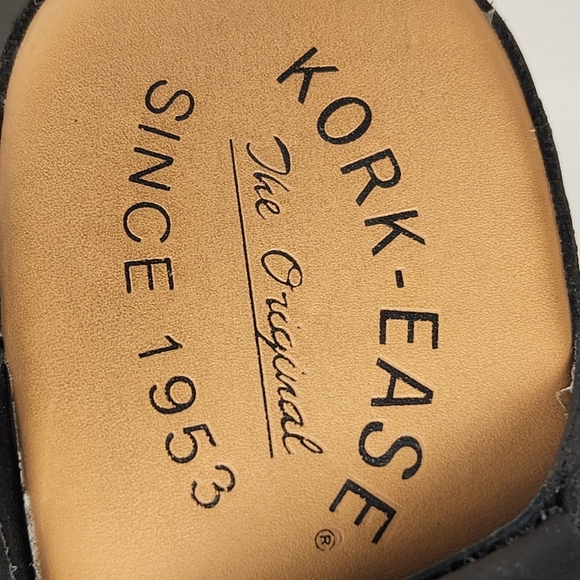 KORK EASE Womens San Carlos Sandal Size 9 Black Leather Platform Slingback - Picture 5 of 12